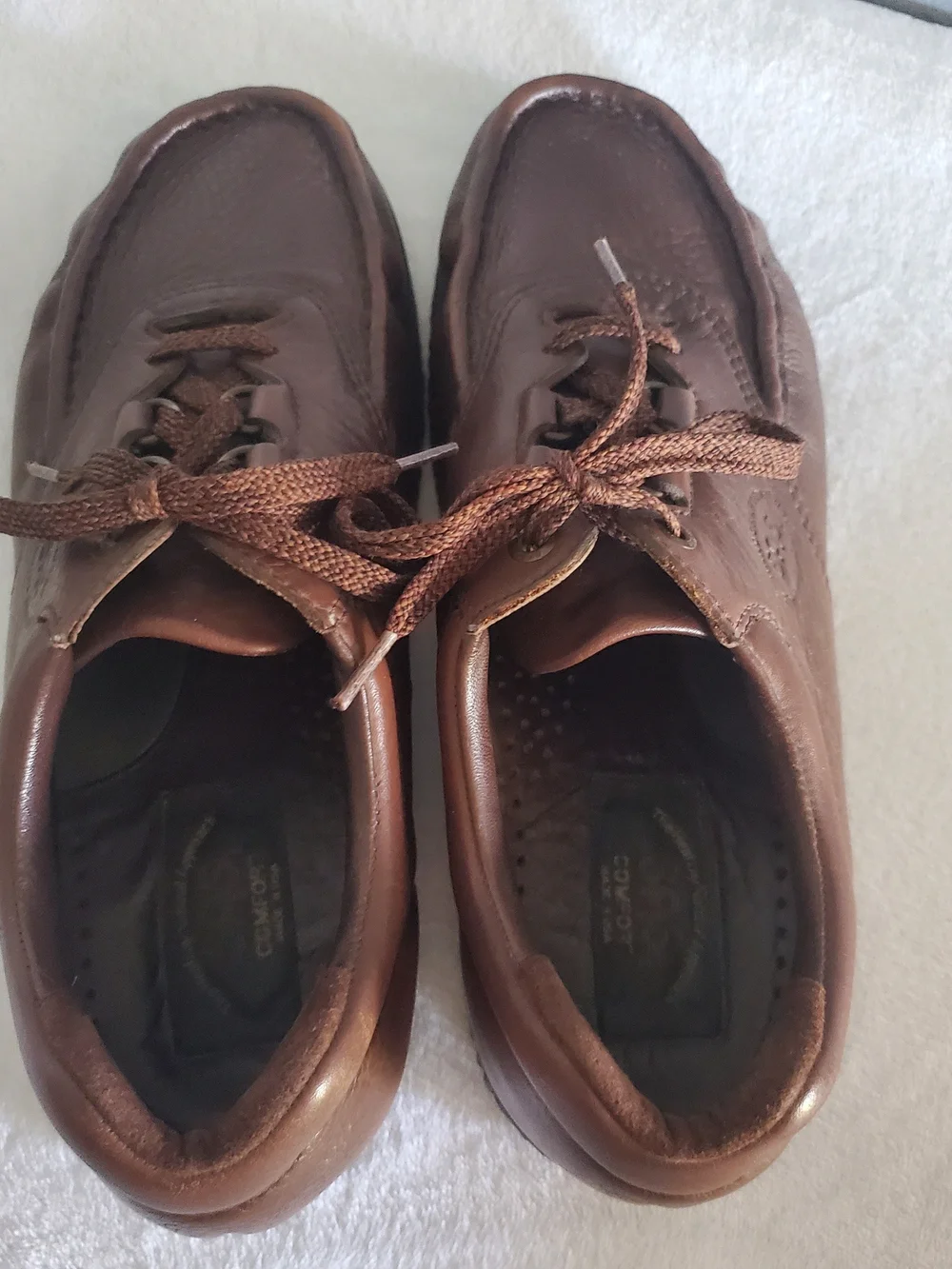 SAS Men's Brown Leather Pathfinder Moc Toe Lace Up Casual Shoes Size 10 N USA